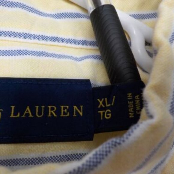 Ralph Lauren Pony Logo Men's Dress Shirt Size XLCasual Striped Collared Button - Picture 6 of 8